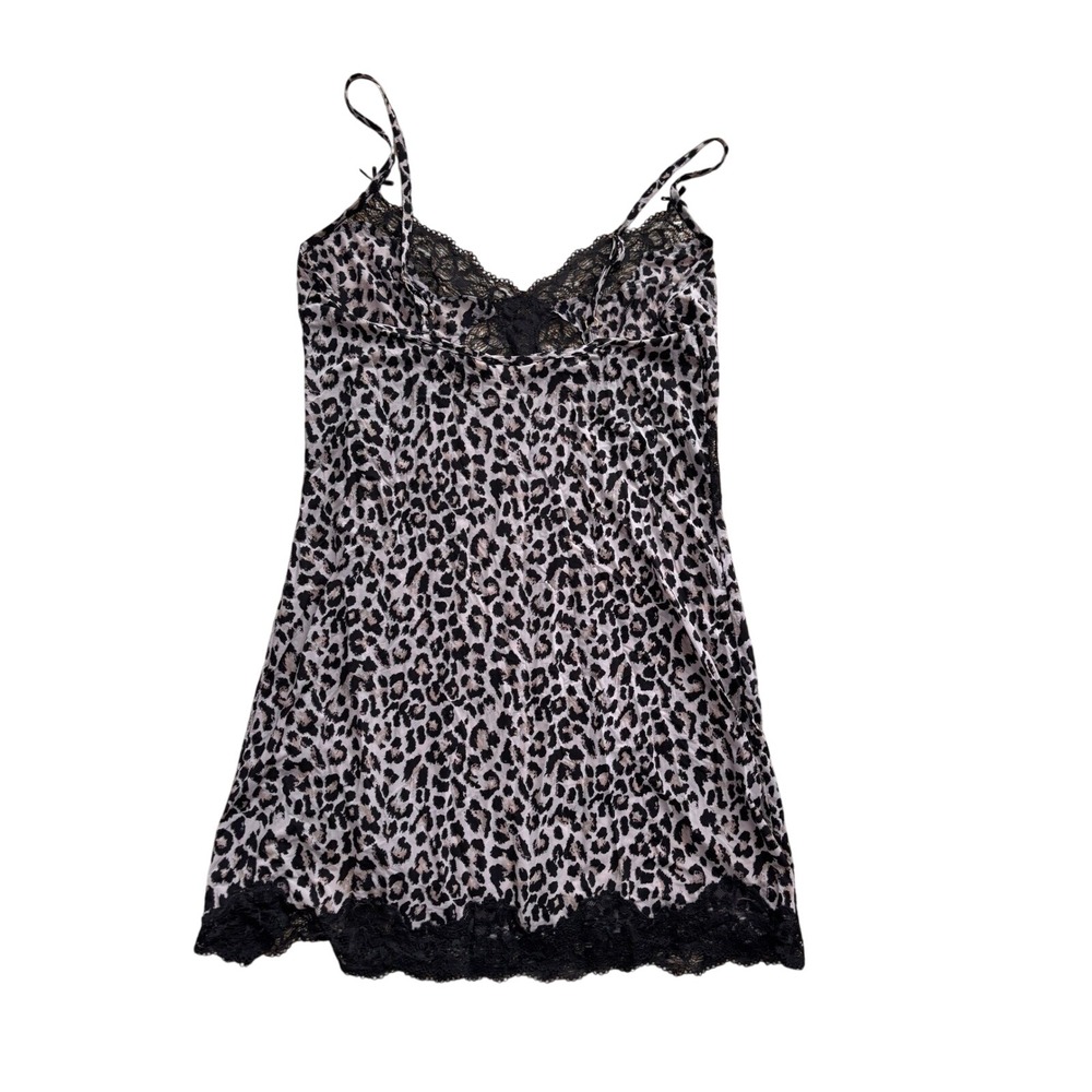 Victoria's Secret Chemise Womens Small Grey Leopard Excellent Lace Trim Slip - Picture 5 of 8